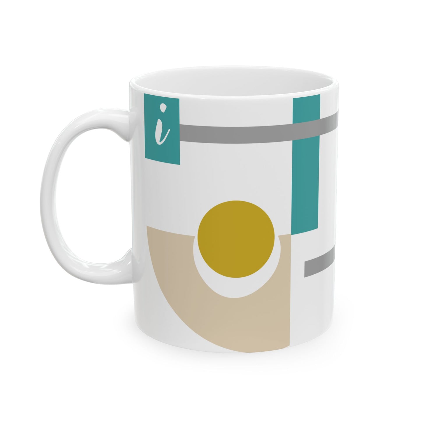 "I" Geometric Composition – Bauhaus Abstract Monogram Mug | 11 oz Mug