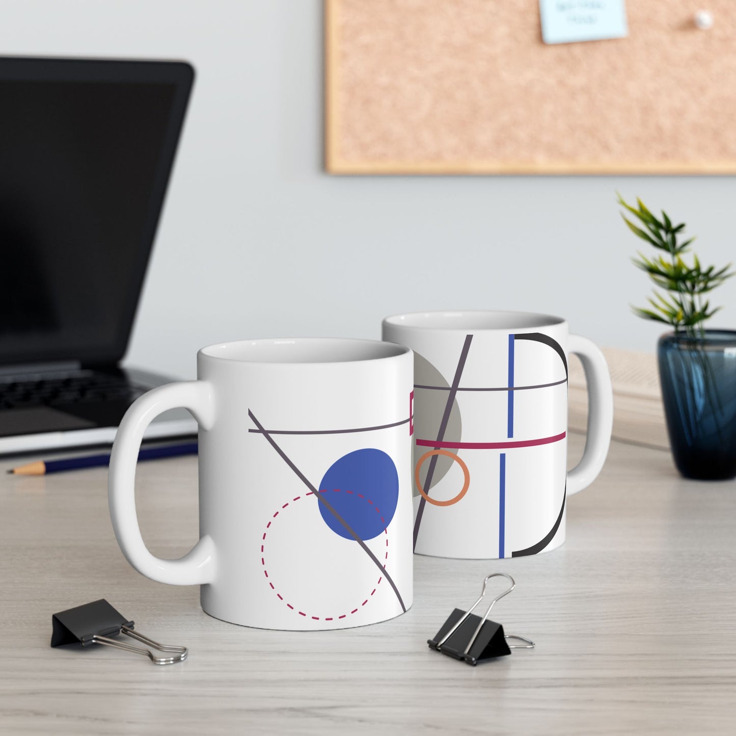 Circles & Stripes Abstract Coffee Mug | 11 oz Mug