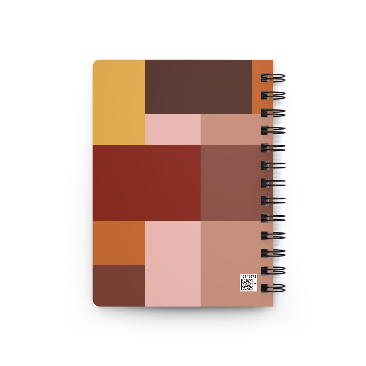 Warm Earth Tones Geometric Spiral Notebook | Abstract Mid-Century Modern Journal