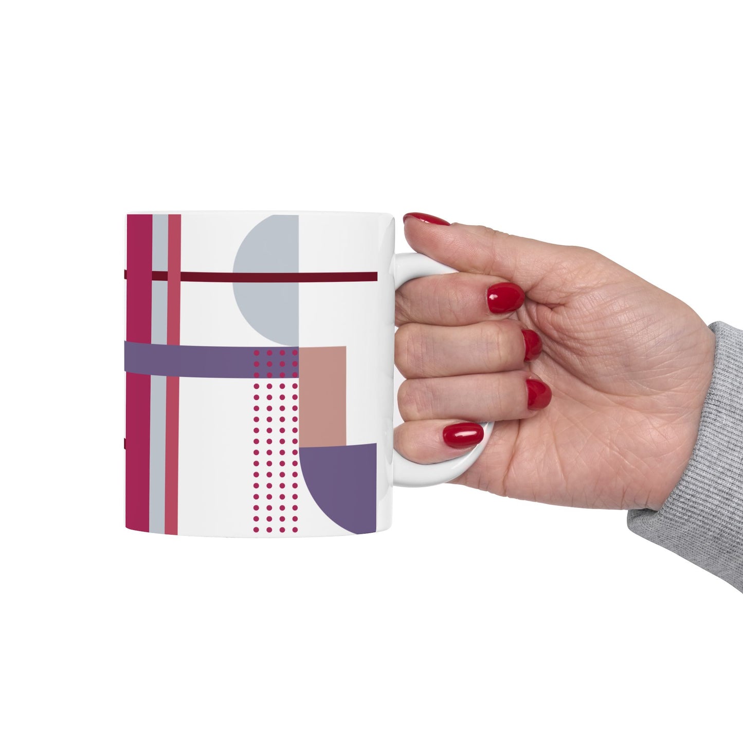 Arc & Dotted Lines Abstract Coffee Mug | 11 oz Mug
