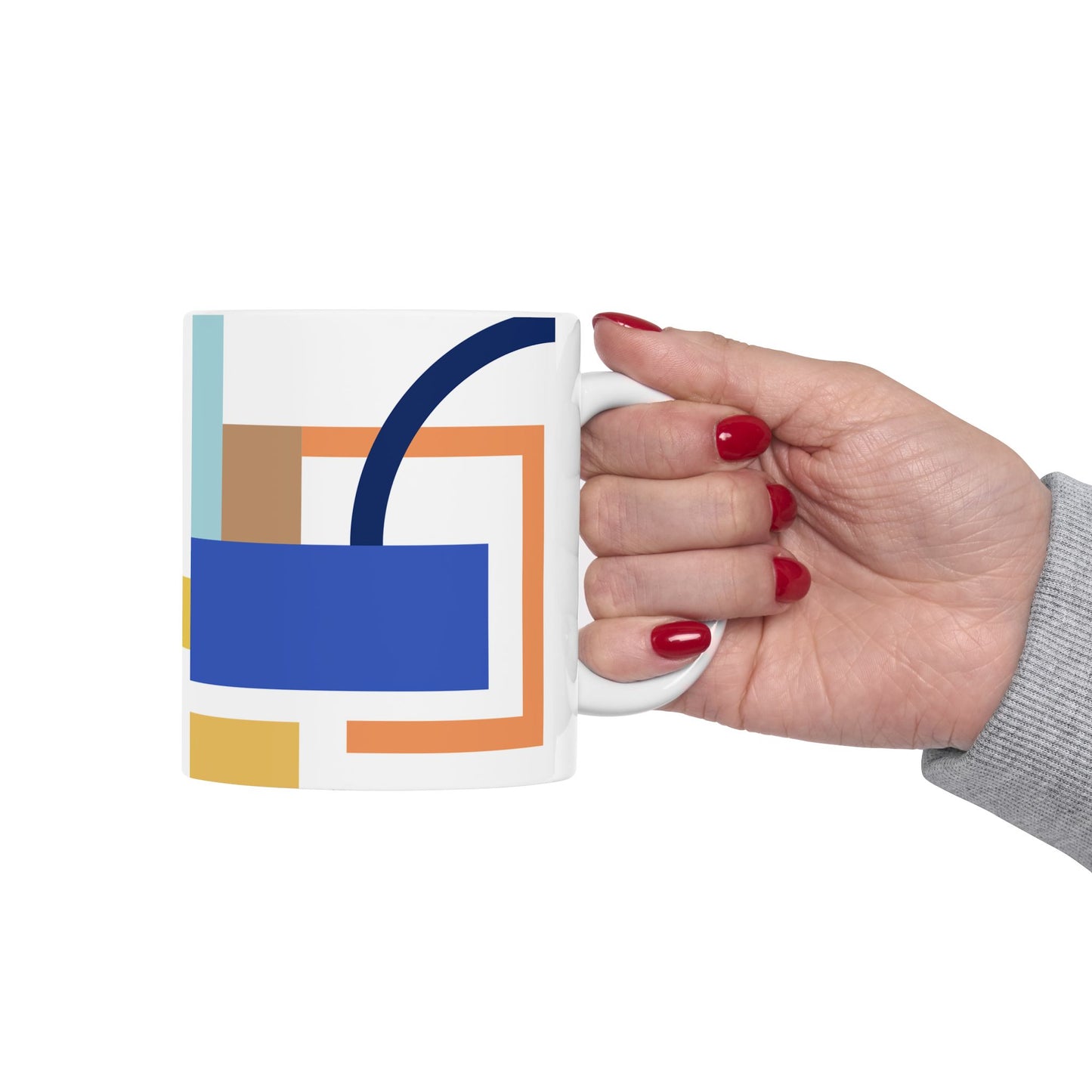 Modern Blocks Coffee Mug | Mid-Century Kitchenware | 11 oz Mug