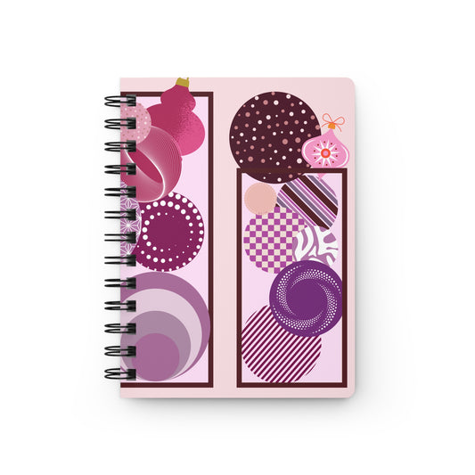 Berry Pink Geometric Christmas Baubles Journal