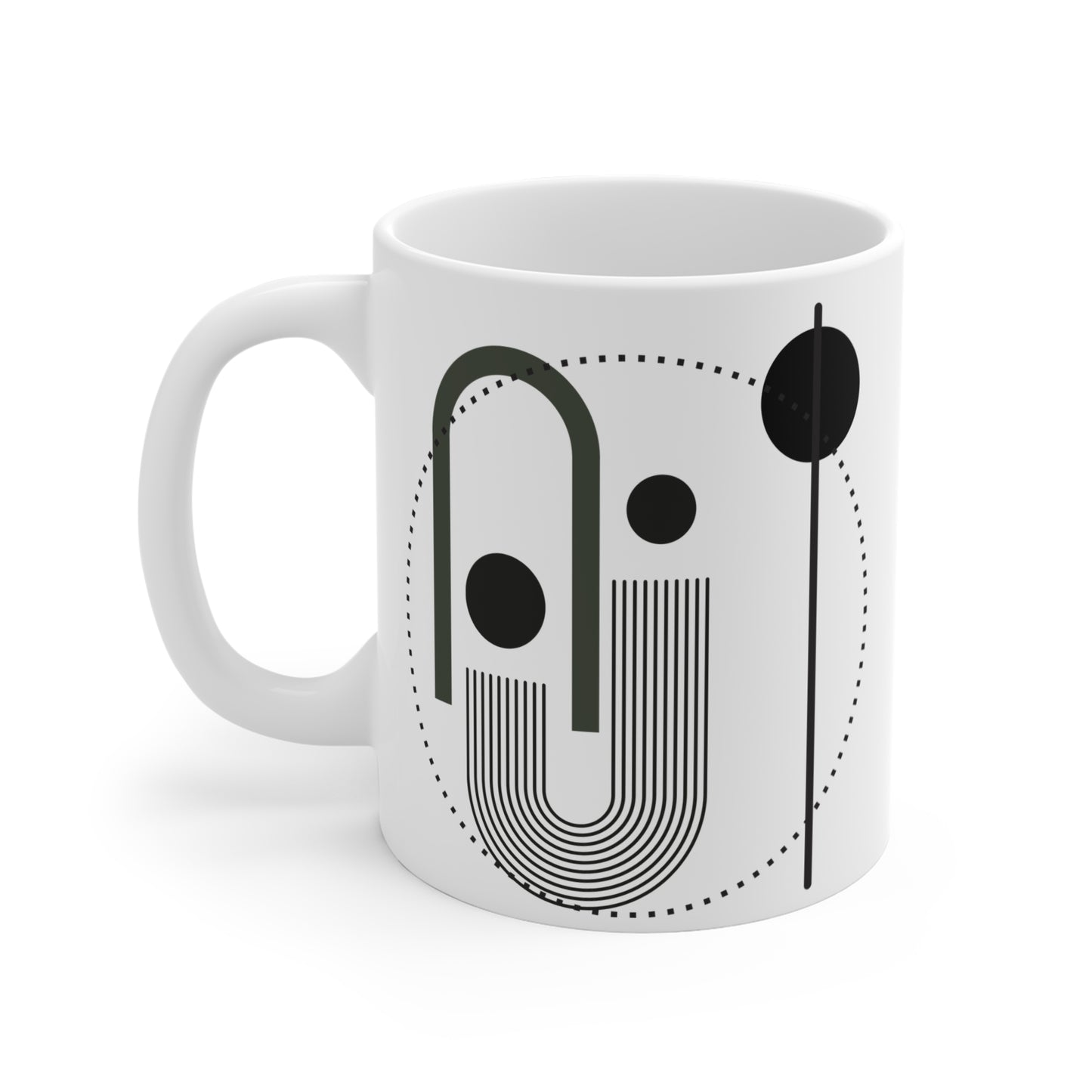 "Urban Echo" Mug | Minimalist Ceramic Mug with Geometric Line Art | Modern Architecture-Inspired Gift