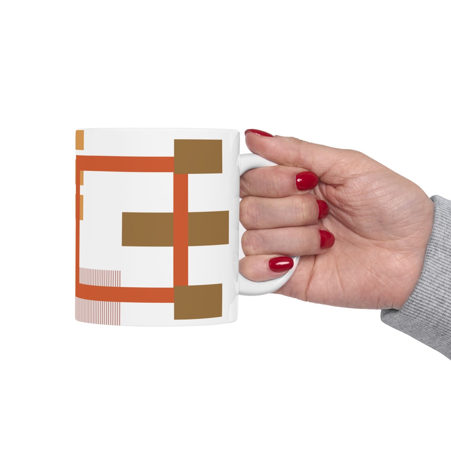 Orange Circles & Linework Coffee Mug | 11 oz Mug
