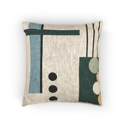 Buoyancy Study Throw Pillow – Teal & Sphere Geometry