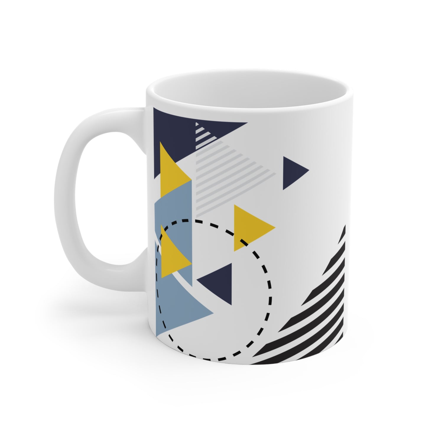 Geometric Pattern Mug - Modern 11oz Coffee Cup for Home & Office
