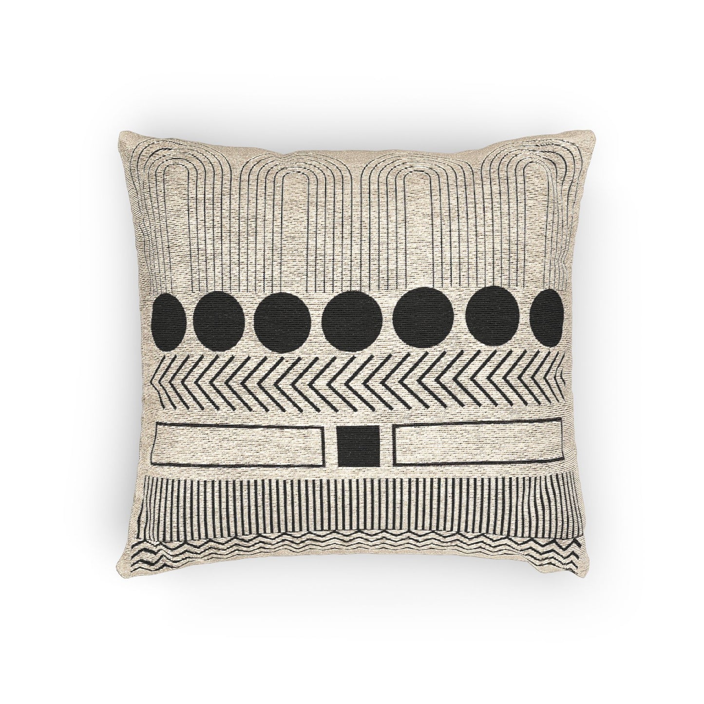 Linear Luxe – Geometric Woven Throw Pillow
