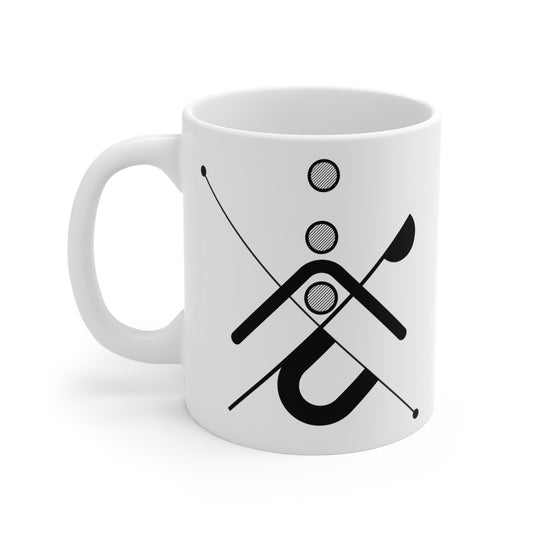 Precision Line Mug | 11oz Ceramic Coffee Mug | Minimalist Diagonal Architecture-Inspired Design