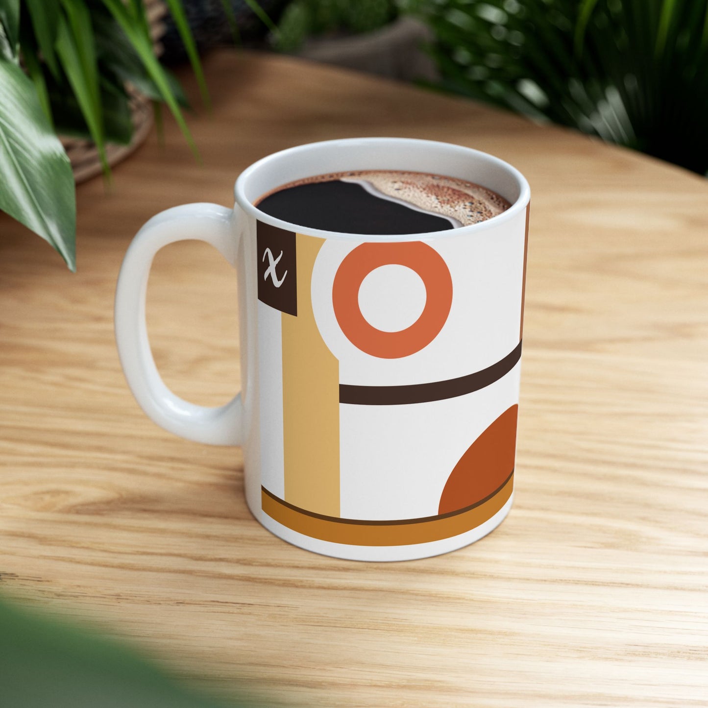 "X" Component: Bauhaus Edition – Structural Monogram Ceramic Mug | 11 oz Mug