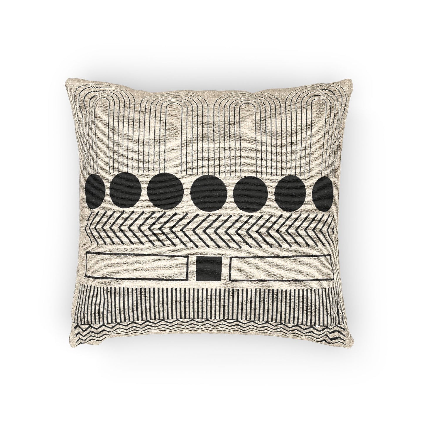 Linear Luxe – Geometric Woven Throw Pillow