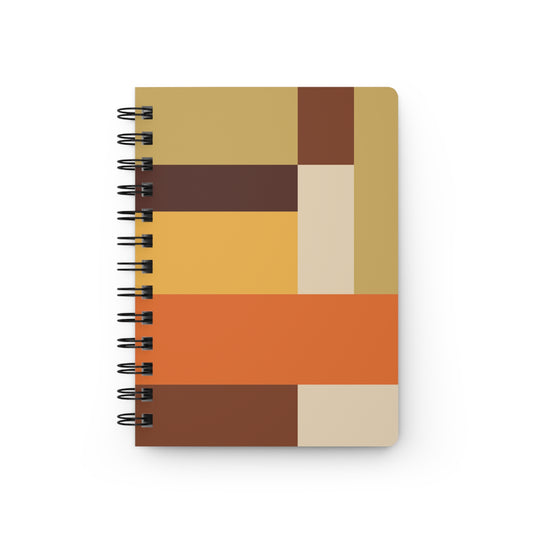 Retro 70s Color Block Spiral Notebook | Warm Earth Tones Geometric Journal