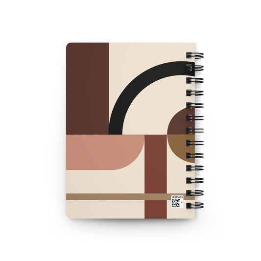Boho Minimalist Spiral Notebook | Neutral Abstract Arch Journal | Soft Earth Tones Stationery