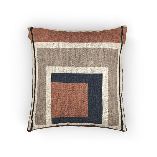 Bauhaus Nested Square Throw Pillow | Modern Minimalist Geometric Accent Cushion