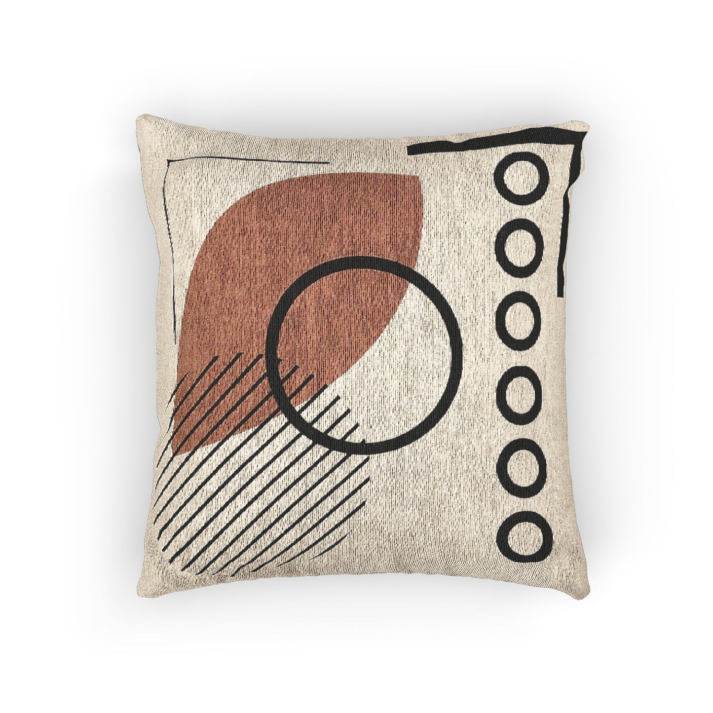 Golden Leaf – Geometric Woven Throw Pillow