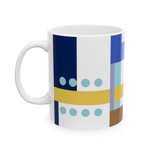 Modern Blocks Coffee Mug | Mid-Century Kitchenware | 11 oz Mug