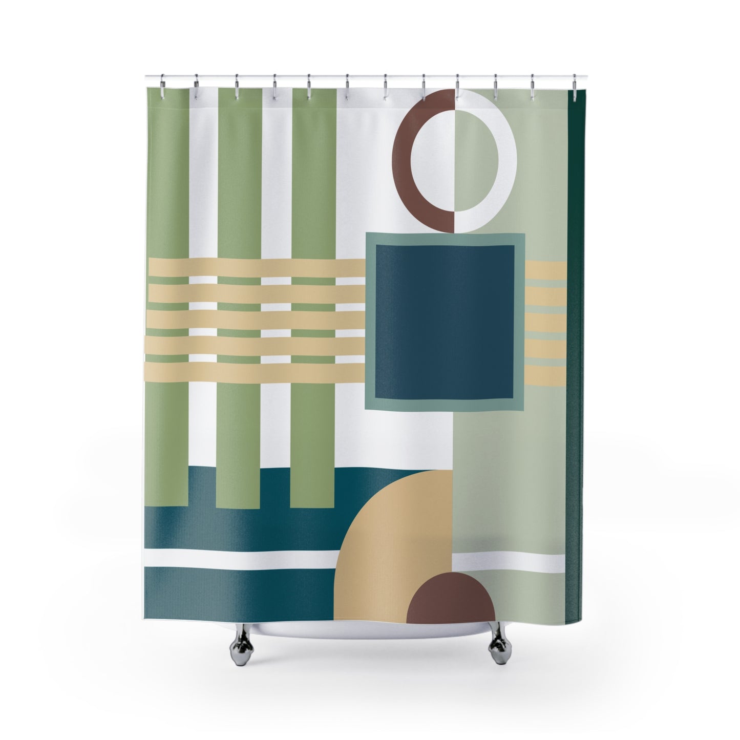Cozy Modern Geometric Shower Curtain