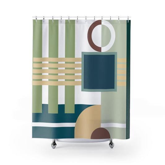 Cozy Modern Geometric Shower Curtain