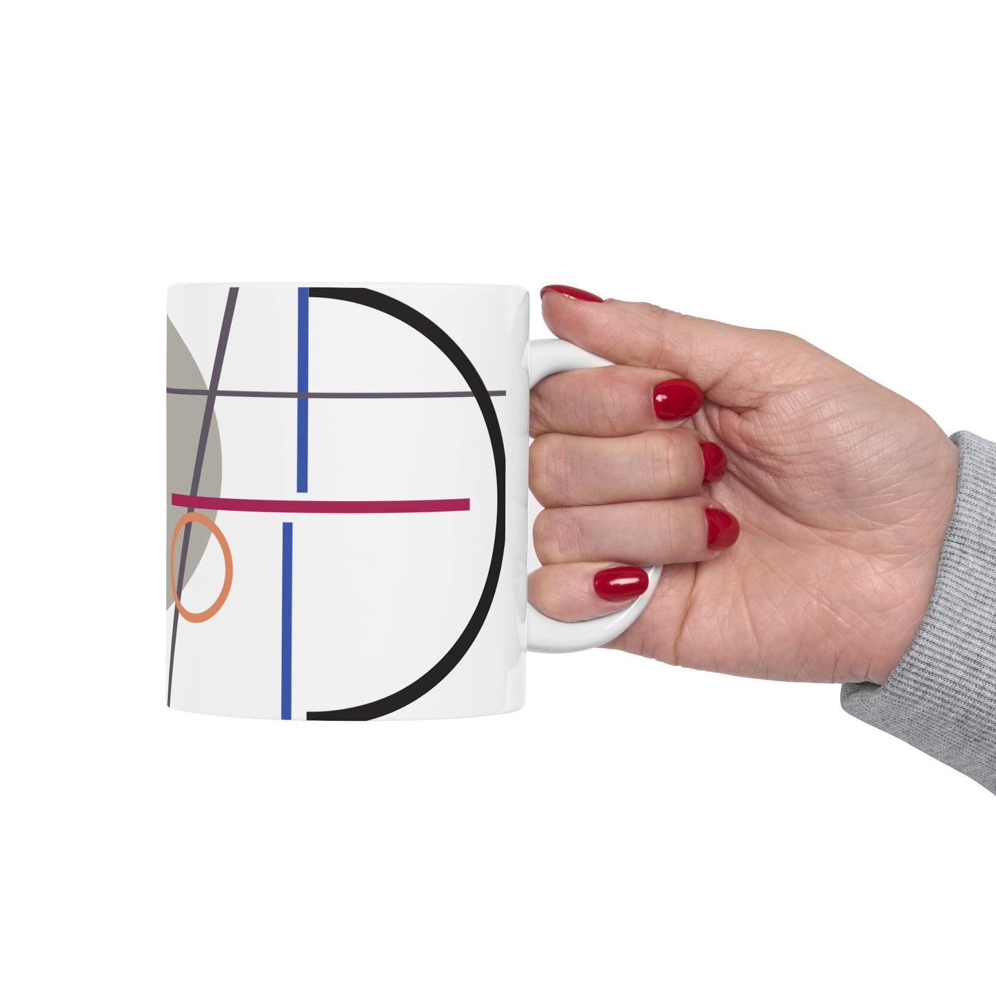 Circles & Stripes Abstract Coffee Mug | 11 oz Mug