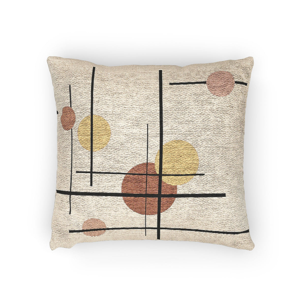 Modern Bauhaus Grid Throw Pillow – Minimalist Abstract Accent