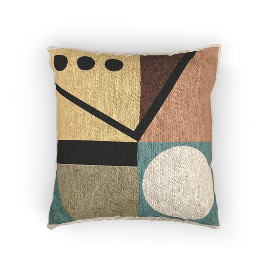 Geometric Fusion Throw Pillow – Earth Tones & Bold Shapes