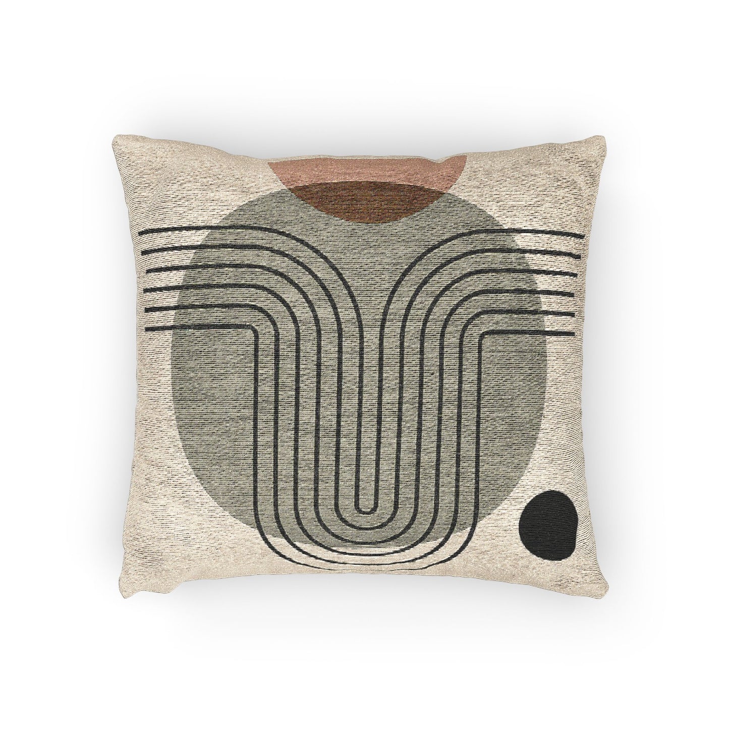 Organic Pathways – Geometric Woven Throw Pillow
