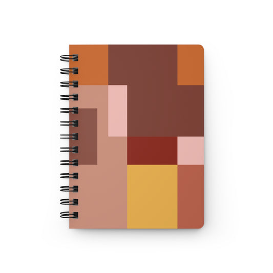 Warm Earth Tones Geometric Spiral Notebook | Abstract Mid-Century Modern Journal