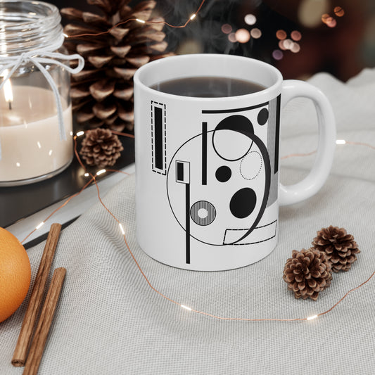 Conceptual Geometry Mug – Crescent, Particle & Axis-Inspired Design