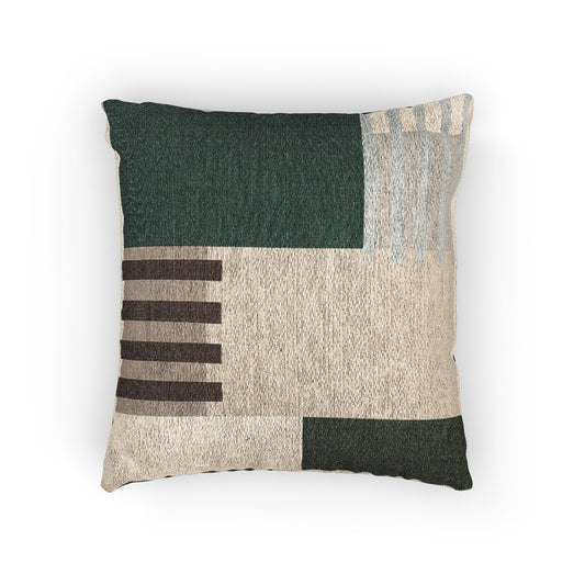 Earthy Geometric Throw Pillow – Modern Textured Accent