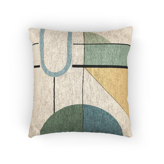 Structured Abstract Geometric Throw Pillow – Modern Earthy Accent