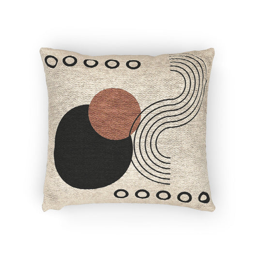 Orbital Balance – Geometric Woven Throw Pillow