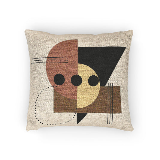 Modular Totem Throw Pillow – Earth Tones & Symbolic Geometry