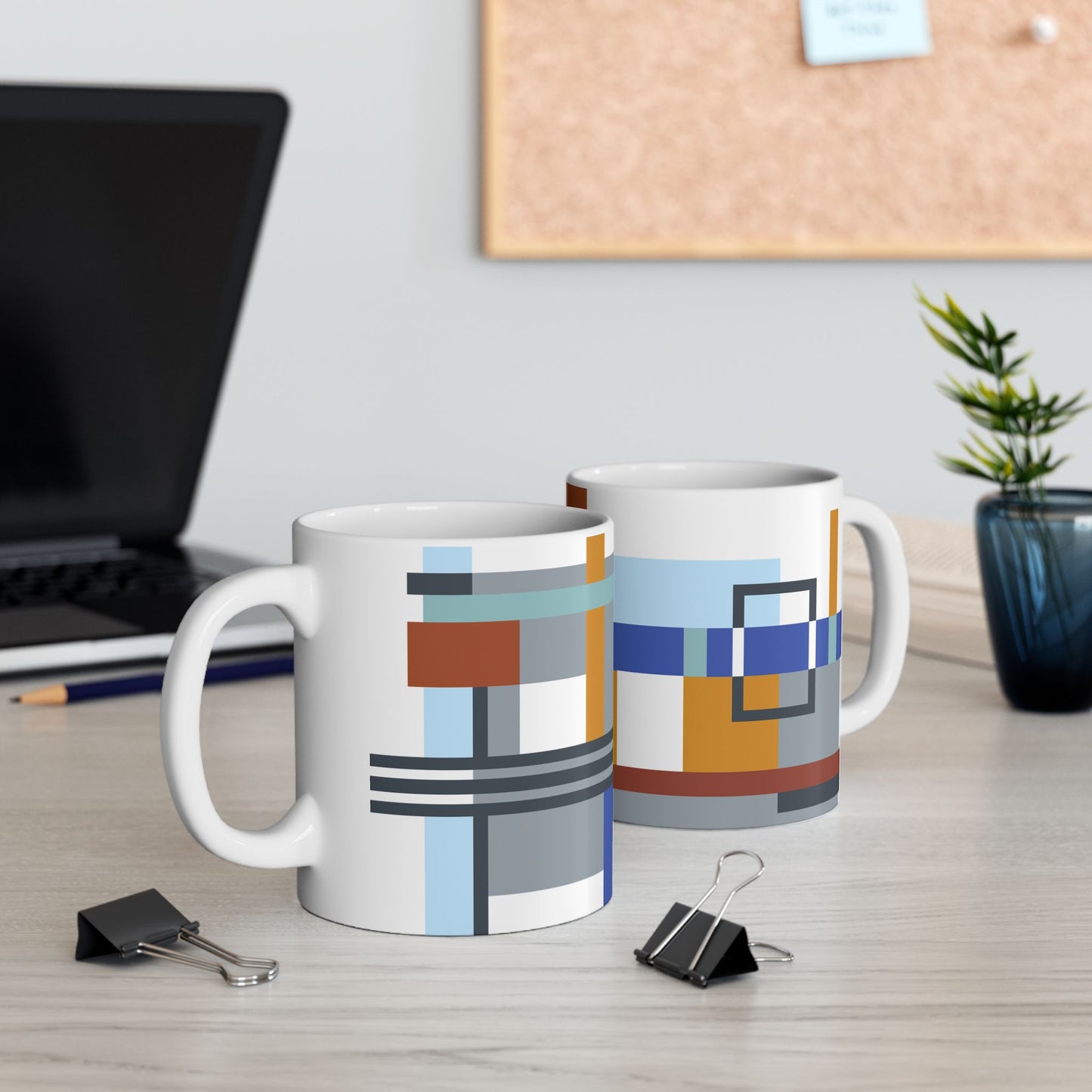 Bauhaus Abstract Grid Coffee Mug | 11 oz Mug