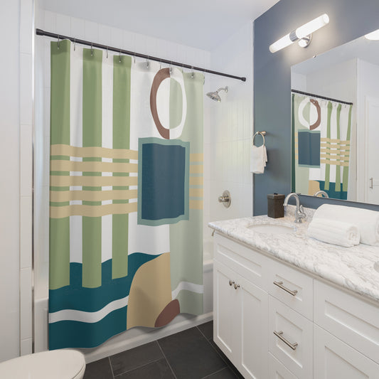 Cozy Modern Geometric Shower Curtain