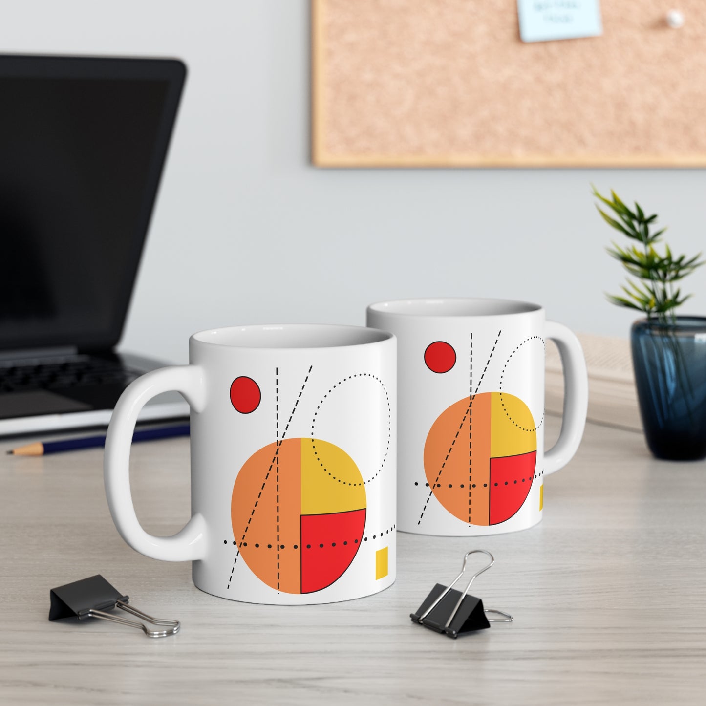 Abstract Geometric Shapes Mug – Modern Design in Bold Colors